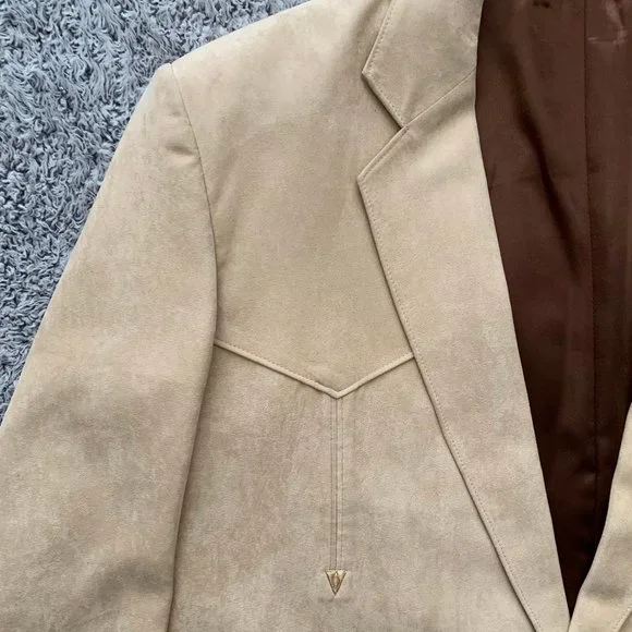 Super Cool Vintage Suede-ish Western Jacket Blazer. Size 46. Jaroun.